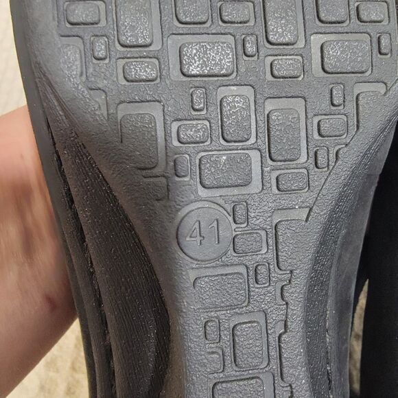 Dansko Lulu Mary Jane Ankle Strap Low Wedge Black Leather Shoes Size 41‎ 10.5-11 - Picture 15 of 16